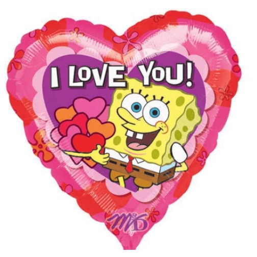 Фольгированные шары/ USA/ 18″ Spongebob Squarepants “I Love You!”